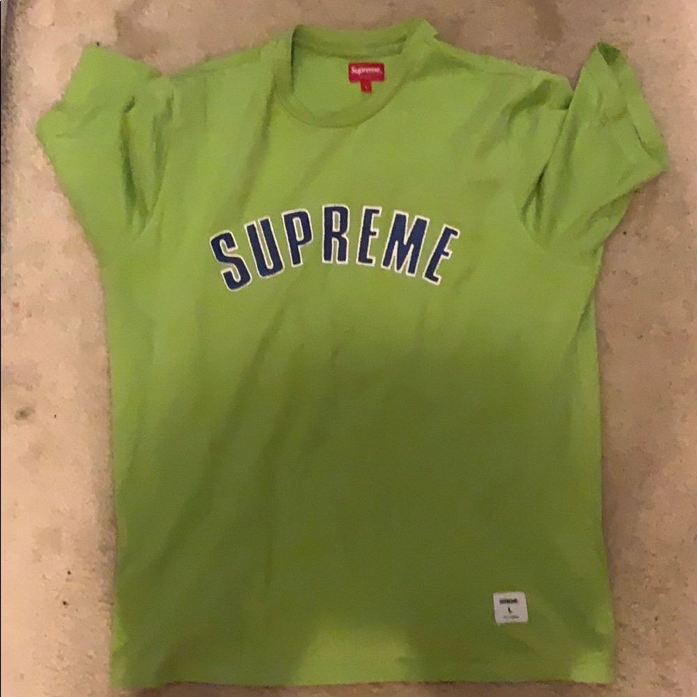 Green supreme shirt, worn twice